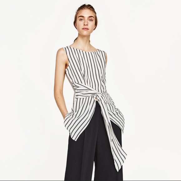 Zara Tops - Zara :: Striped Tie Top